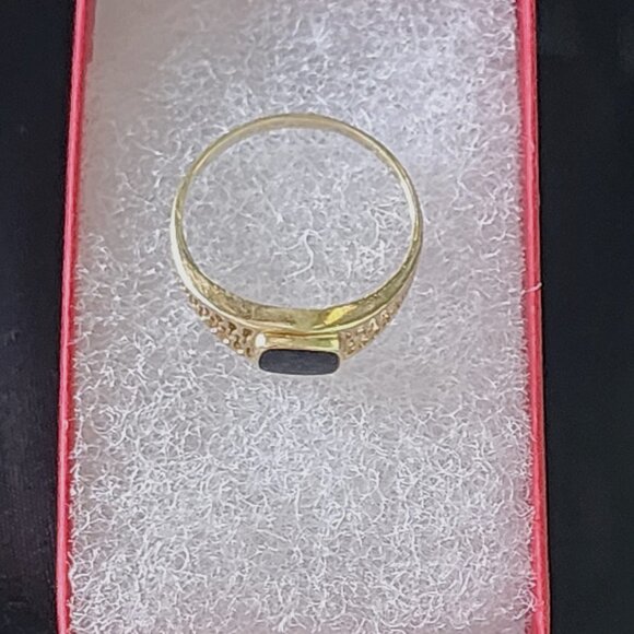 Vintage 14KT Gold and Black Onyx Ring Custom Made in Holland-Women's Size 9 1/4 - Picture 4 of 10
